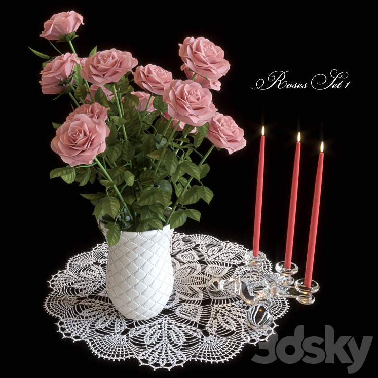 Pink roses（model:2016341__Vray）