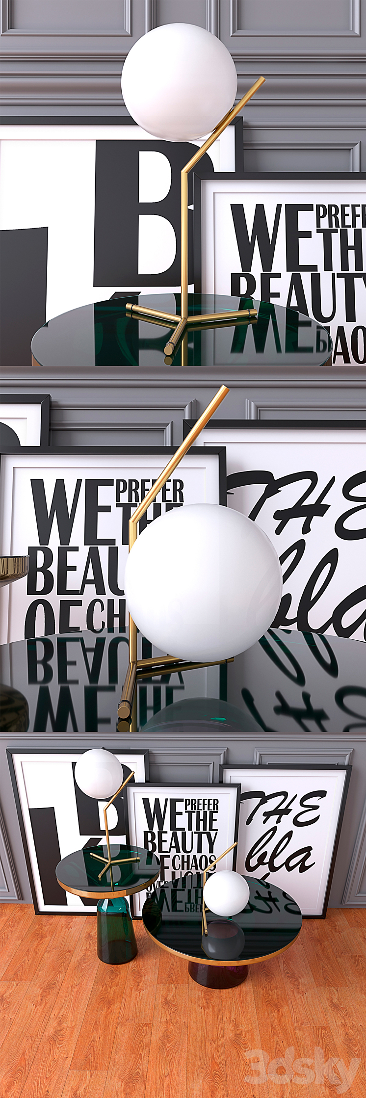 Flos IC Lights & Bell Table Coffee Table 3D Model