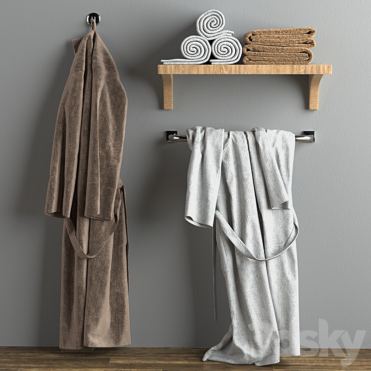Bathrobes and towels 3DS Max - thumbnail 1