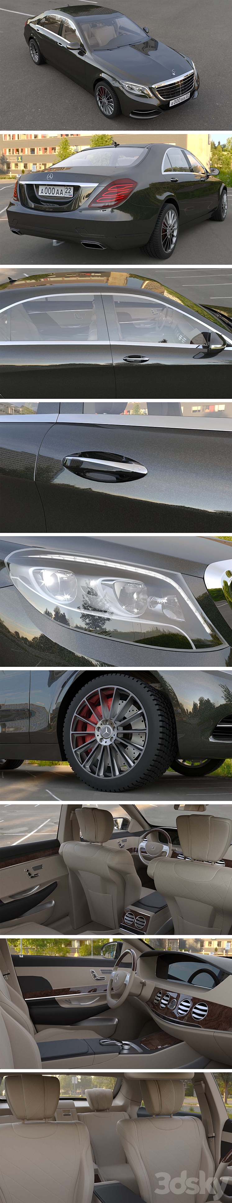 Mercedes W222 3D Model