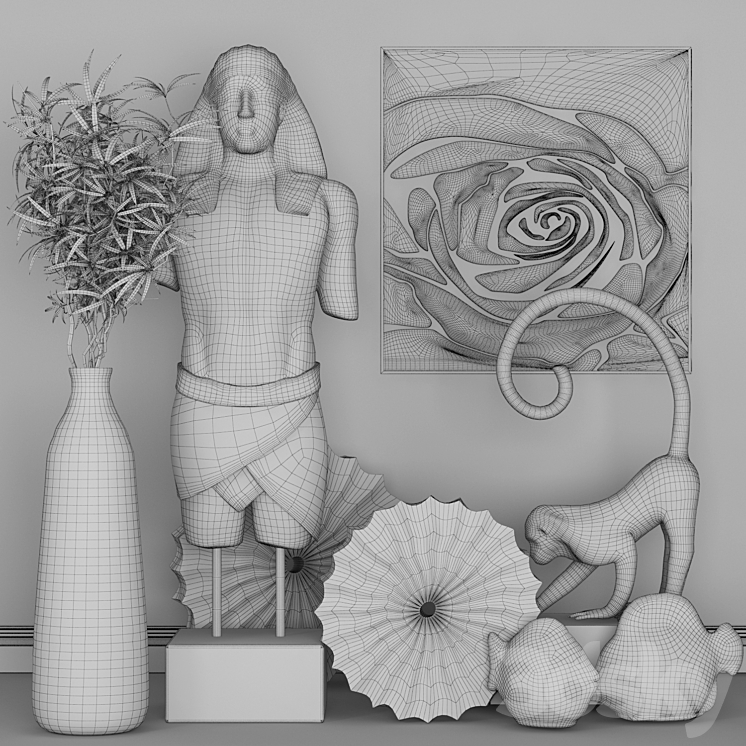 Decorative set in the style of Egypt 3D Model