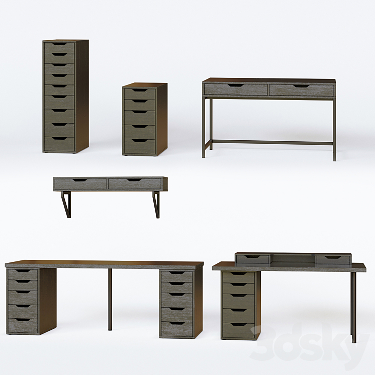Ikea Alex set Table 3D model