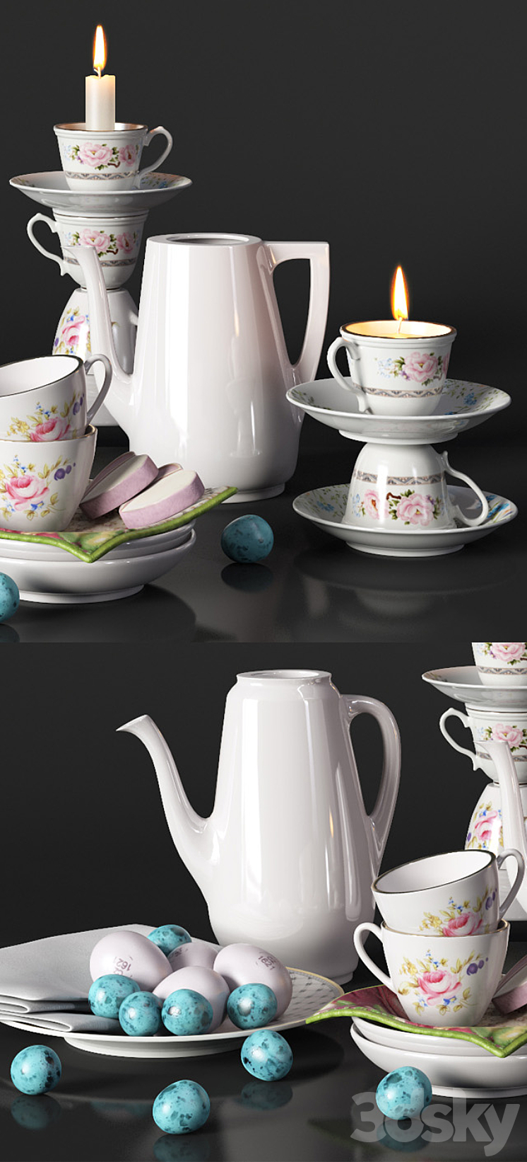 Decorative set Provence service 3D Model