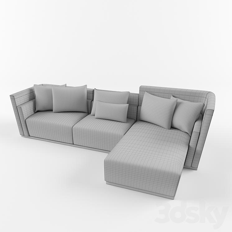 Fendi casa borromini sofa 3DS Max - thumbnail 2