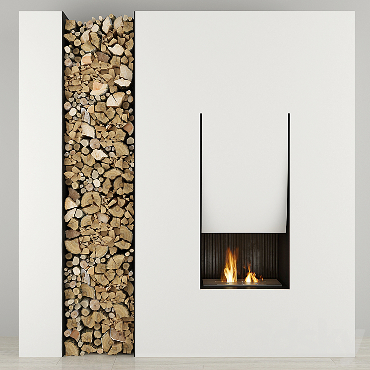 Fireplace and firewood Antoniolupi 3DS Max - thumbnail 1