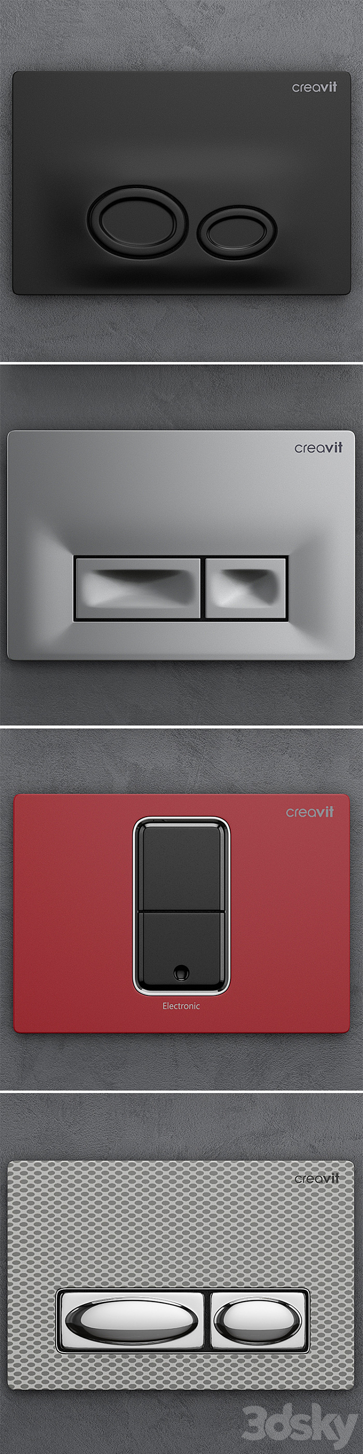 Set of buttons for installing Сreavit 2 3D Model