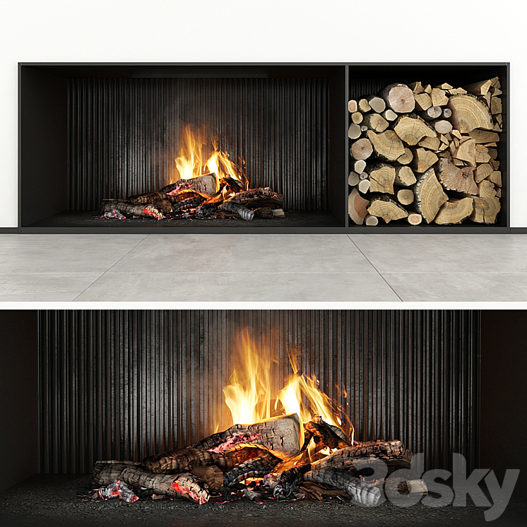 Fireplace modern 29 3DS Max - thumbnail 1