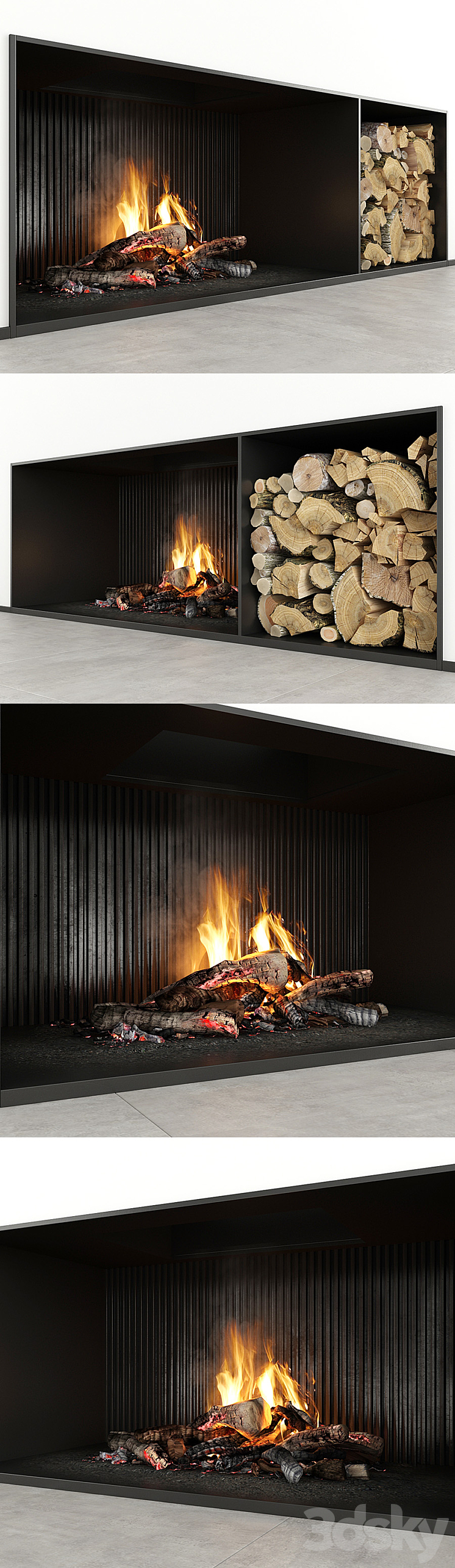 Fireplace modern 29 3DS Max - thumbnail 2