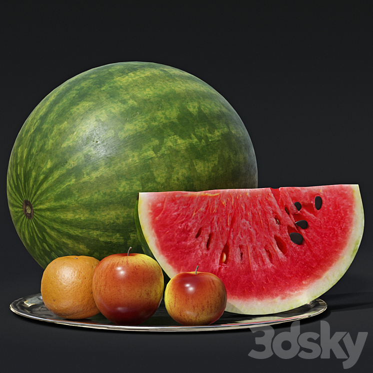 Watermelon with fruit 3DS Max - thumbnail 1