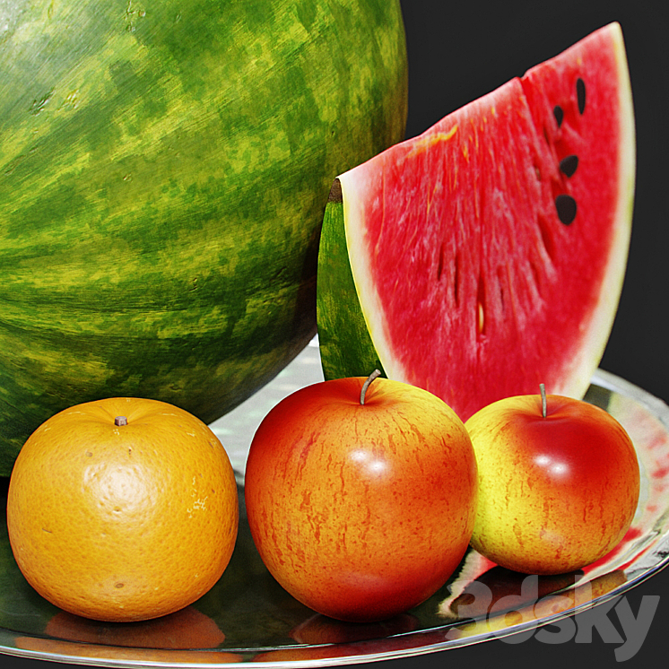 Watermelon with fruit 3DS Max - thumbnail 2