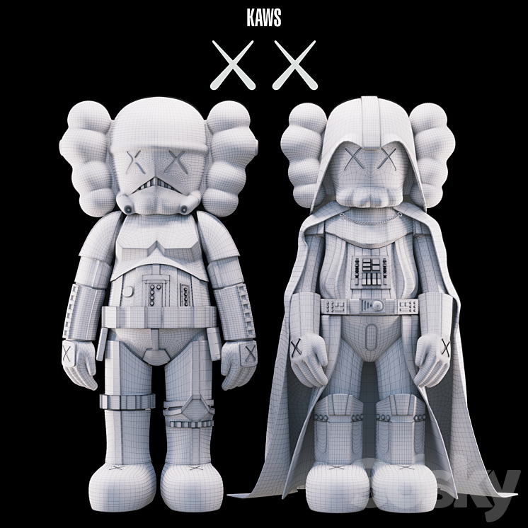 KAWS Stormtrooper Darth Vader 3DS Max - thumbnail 2
