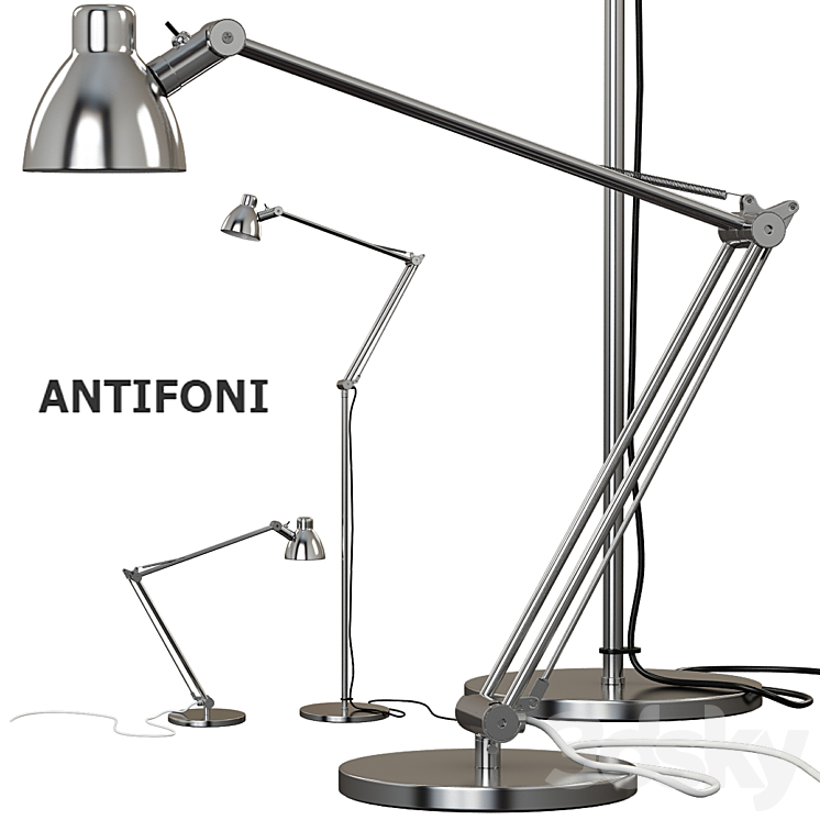 ANTIFONI リーディングランプ マットシルバー ◇ Lamp Work Antifoni デスクライト イケア（IKEA） フロアスタンド