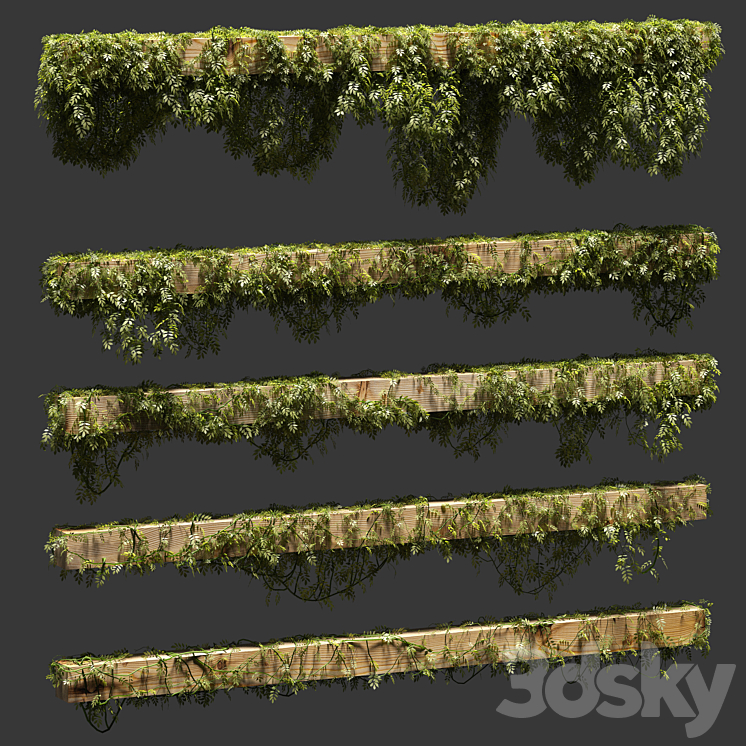 Leaves for beams. 5 models 3DS Max - thumbnail 1