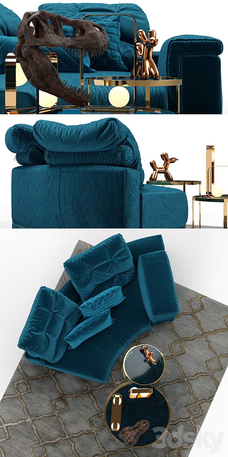 Andrew Sofa by Fendi (Section A) 3DS Max - thumbnail 2