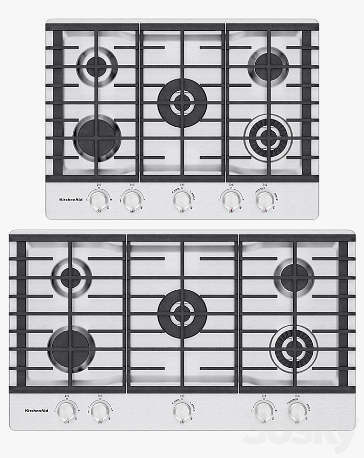 KitchenAid – 5-Burner Gas Cooktops with Griddle 3DS Max - thumbnail 2