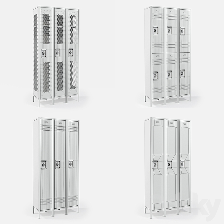 Metal Lockers 3D Model