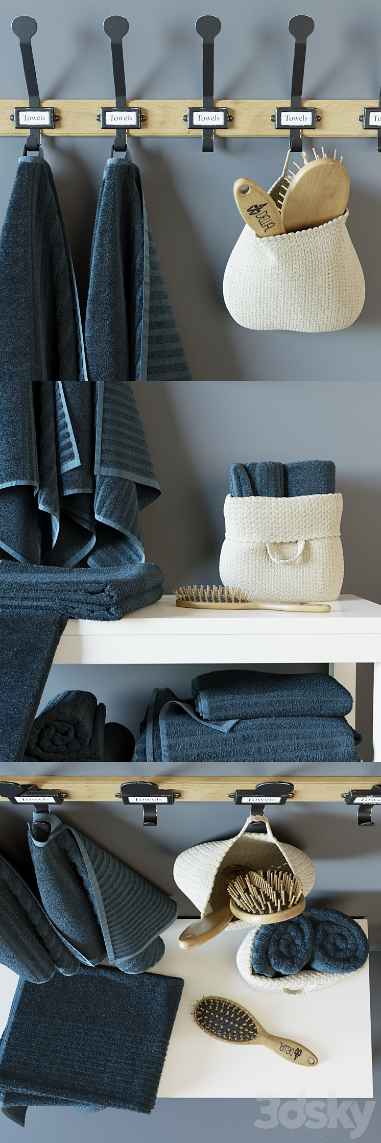 Vaughn (VÅGSJÖN) Bath towels 3D Model