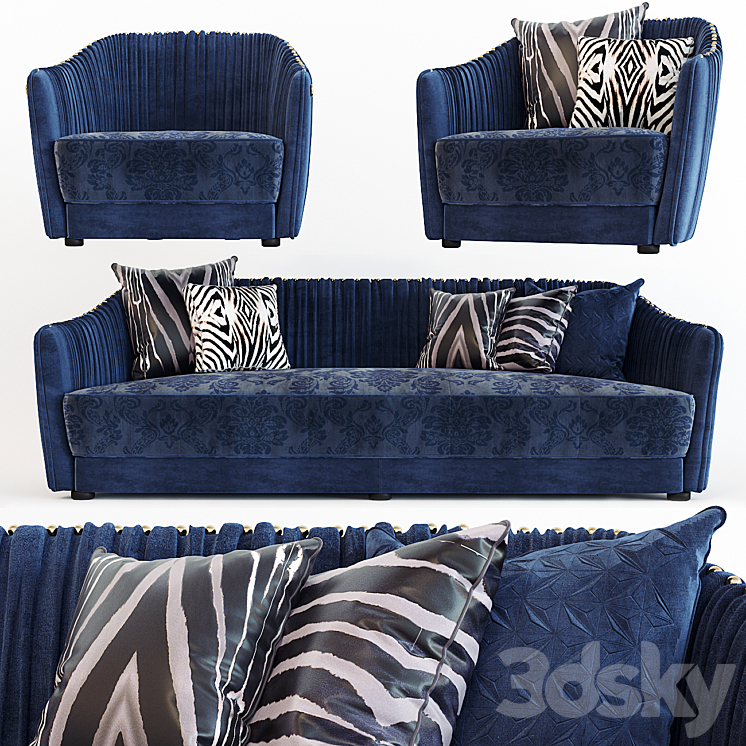 [3DSKY] Roberto Cavalli Sharpei Sofa And Armchair 3D Model | NEW UPDATE ...