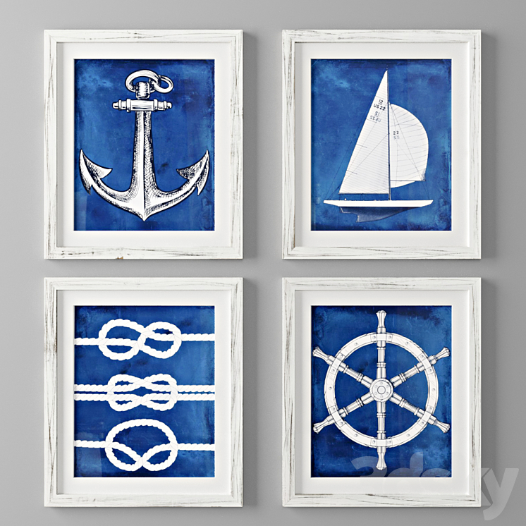 Paintings Wheel Yacht Club Framed by Birch Lane 3DS Max - thumbnail 1