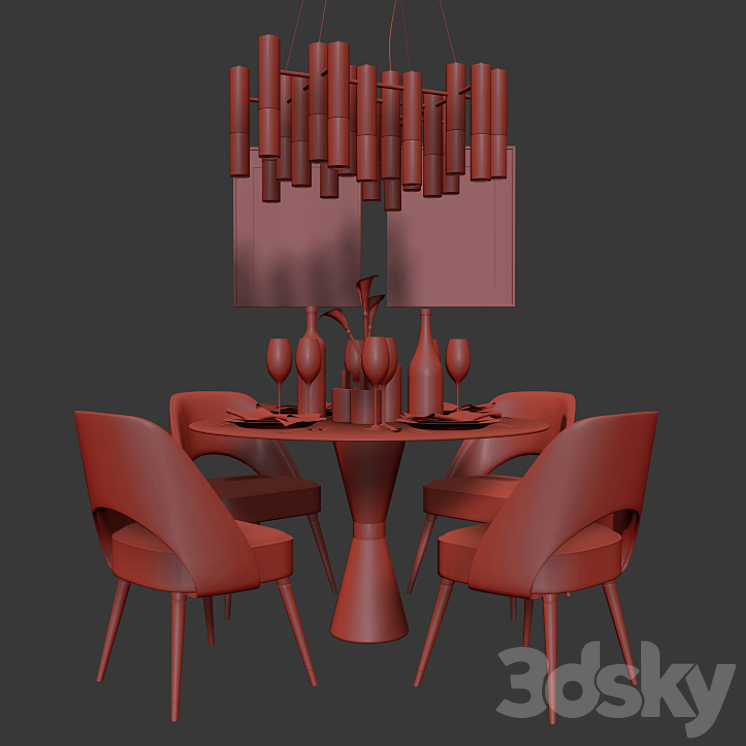 Dinning Set 11 3D Model