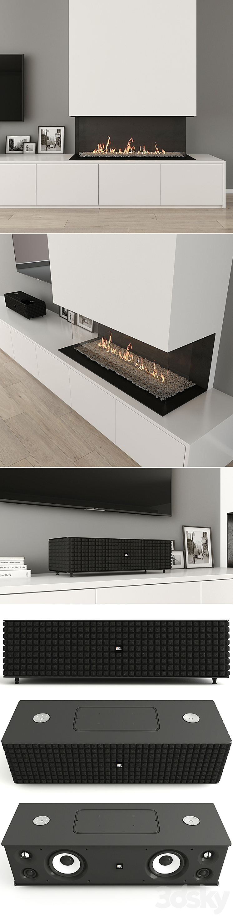 Fireplace with decor 31 3DS Max - thumbnail 2