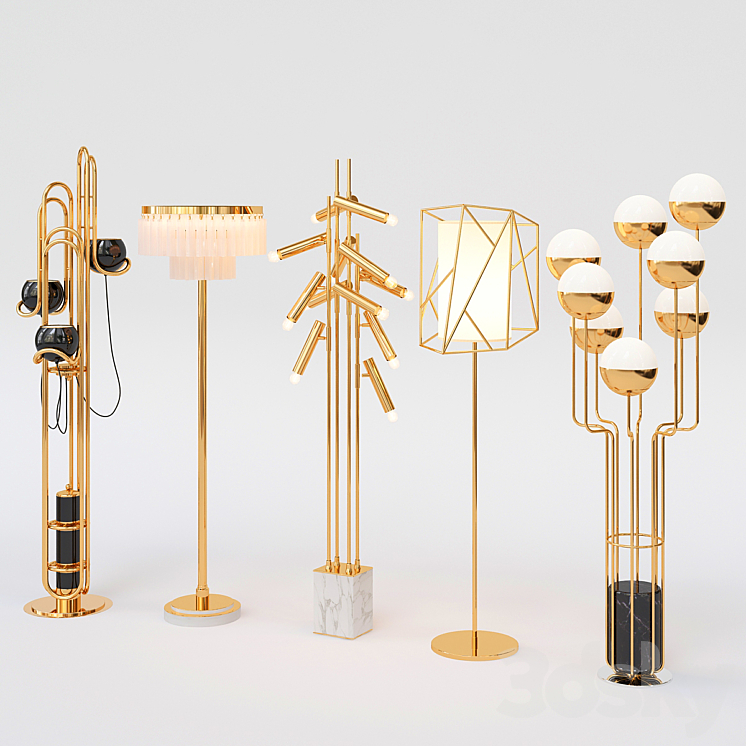 Collection of Floor Lamps 3DS Max - thumbnail 1