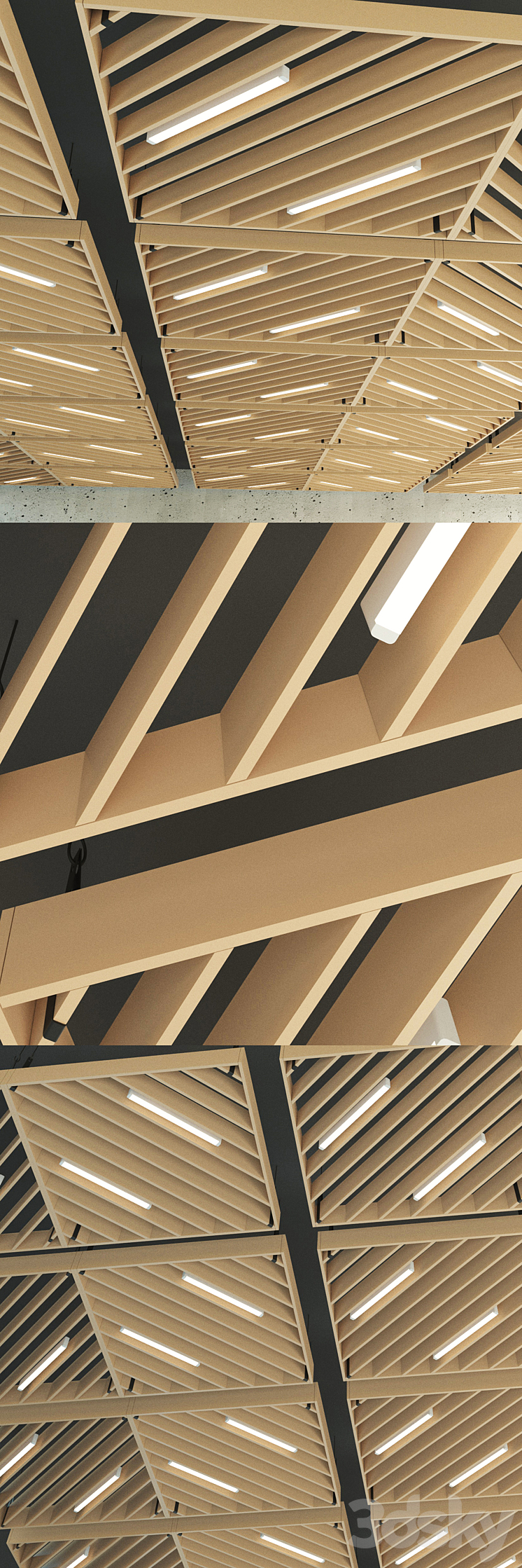 Wooden suspended ceiling 13 3DS Max - thumbnail 2
