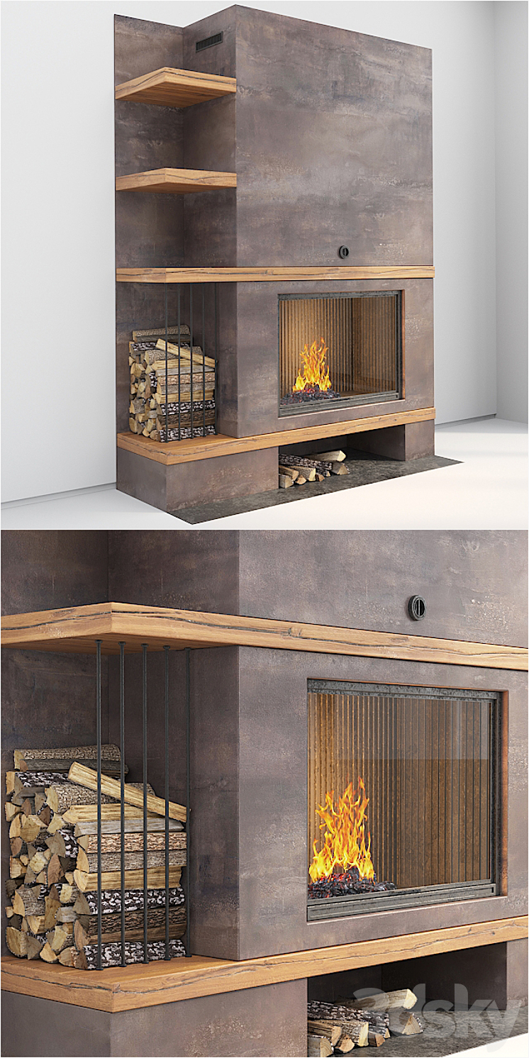 Fireplace \/ Firewood 3DS Max - thumbnail 2