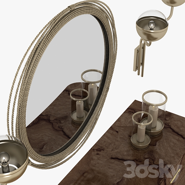 Brabbu kayan mirror niku wall lamp and baraka chest 3D model 3DS Max Model - thumbnail 2