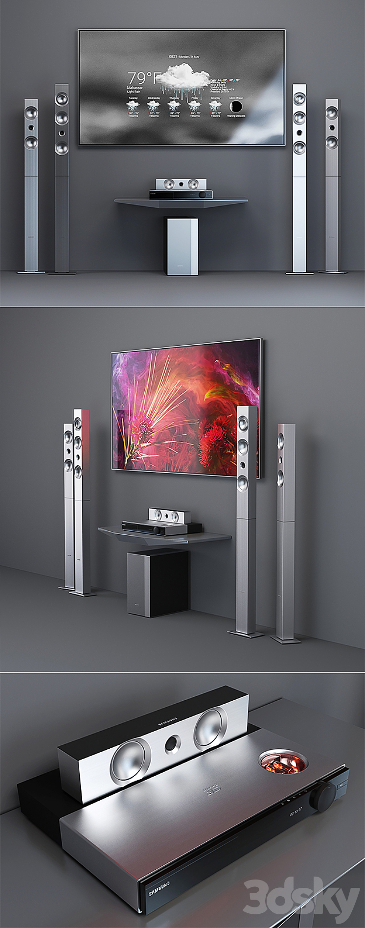 Home Theater Samsung HT-F9750W + tv Samsung Frame 3DS Max - thumbnail 2