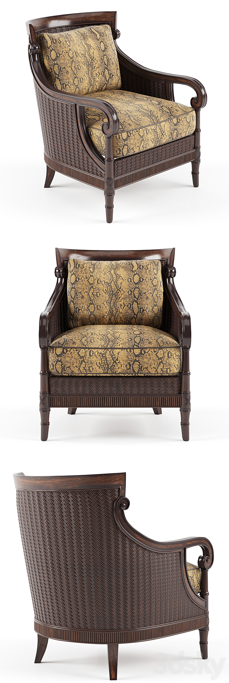 Tommy Bahama Stafford Chair 3DS Max - thumbnail 2