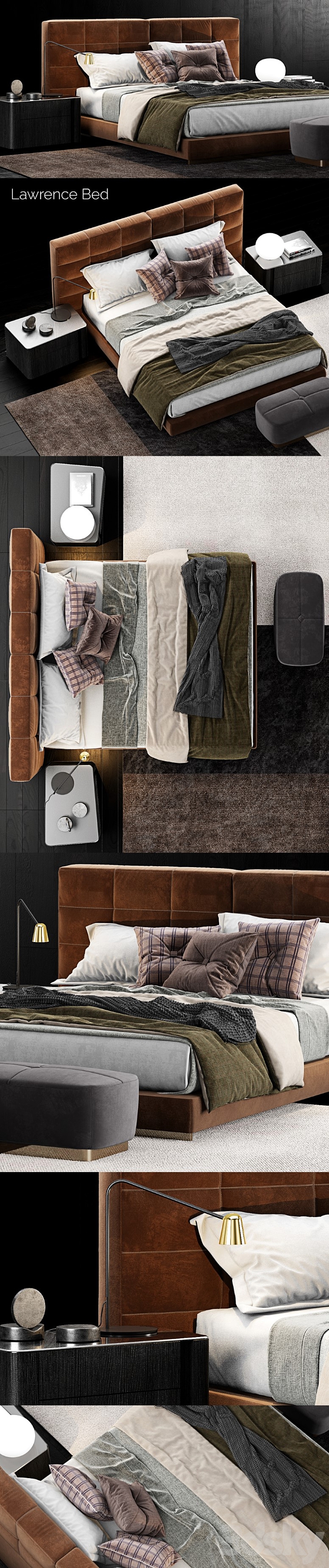 Minotti Lawrence Bed 4 3D Model