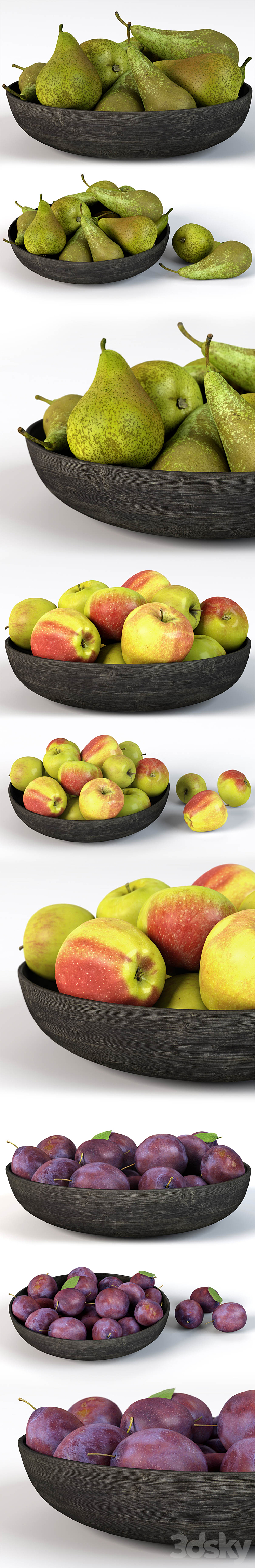 Pear Grush Apples 3D Model