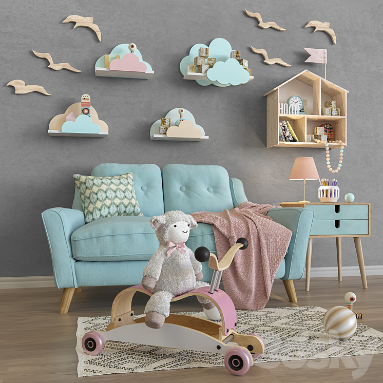 Toys and furniture set 34 3DS Max - thumbnail 2