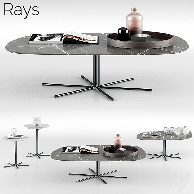 Minotti Rays Coffee Tables 3DS Max - thumbnail 1