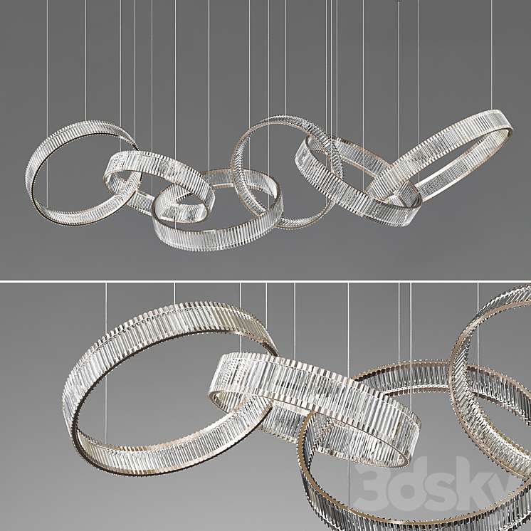 Crystal Ring Chandelier 3DS Max - thumbnail 1
