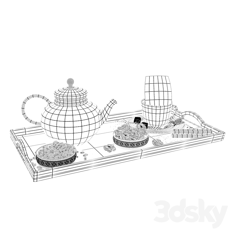 Herbal Tea Set 3D Model