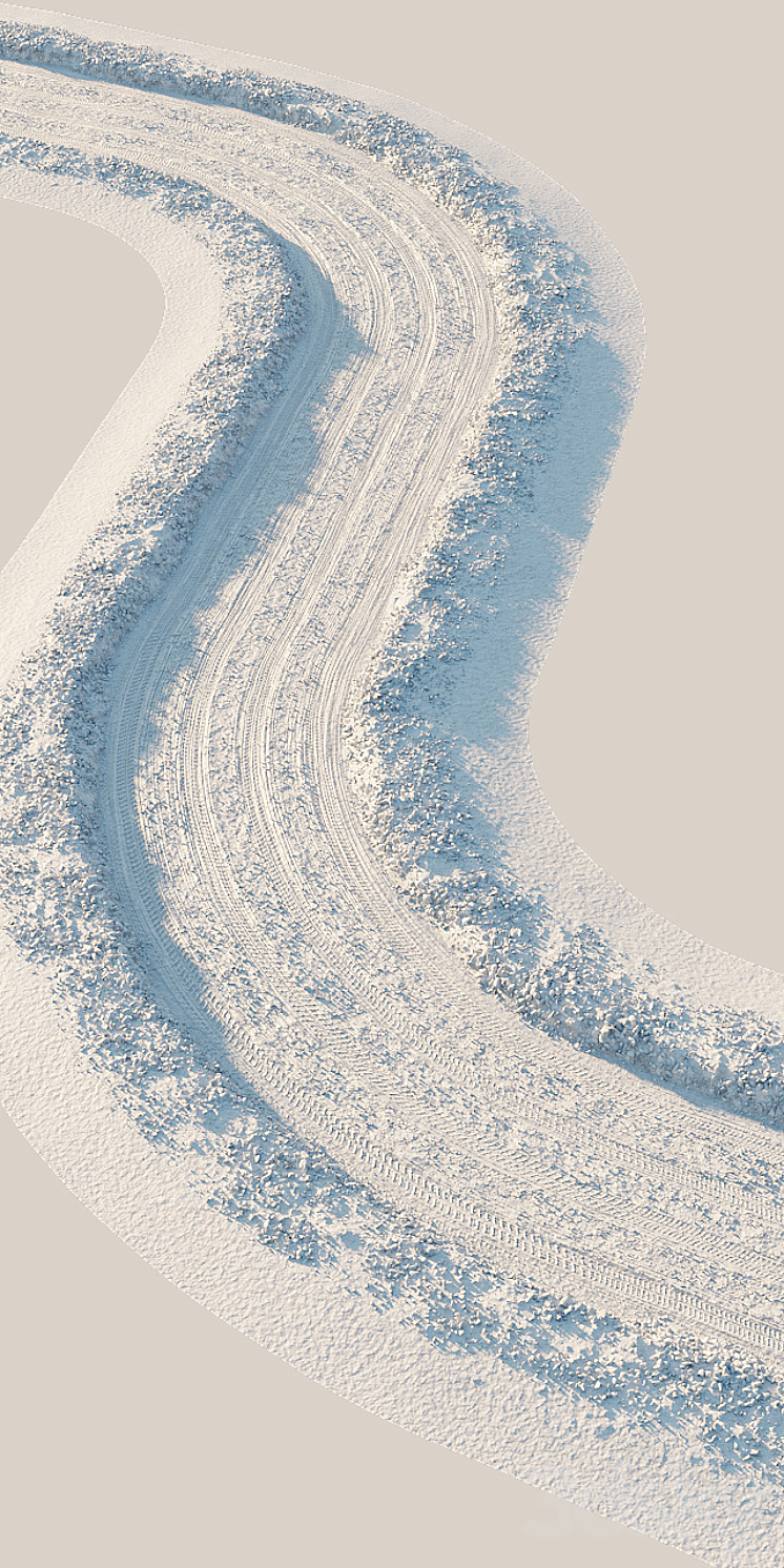 Snowy road 3DS Max - thumbnail 2