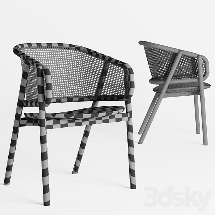 Cane Chair Casey by Cane Collection 3DS Max - thumbnail 2