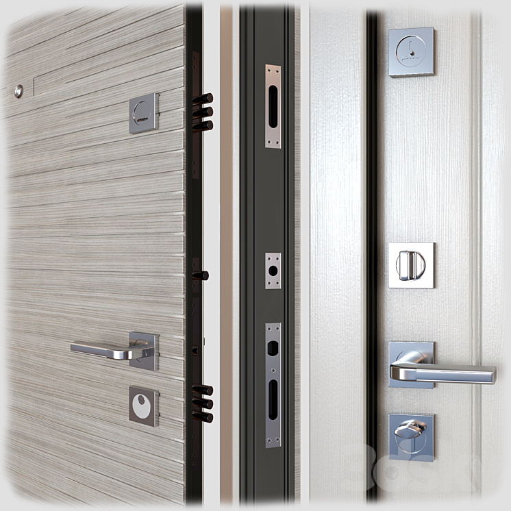 Entrance metal door Vesta (SteelGuard) 3D Model