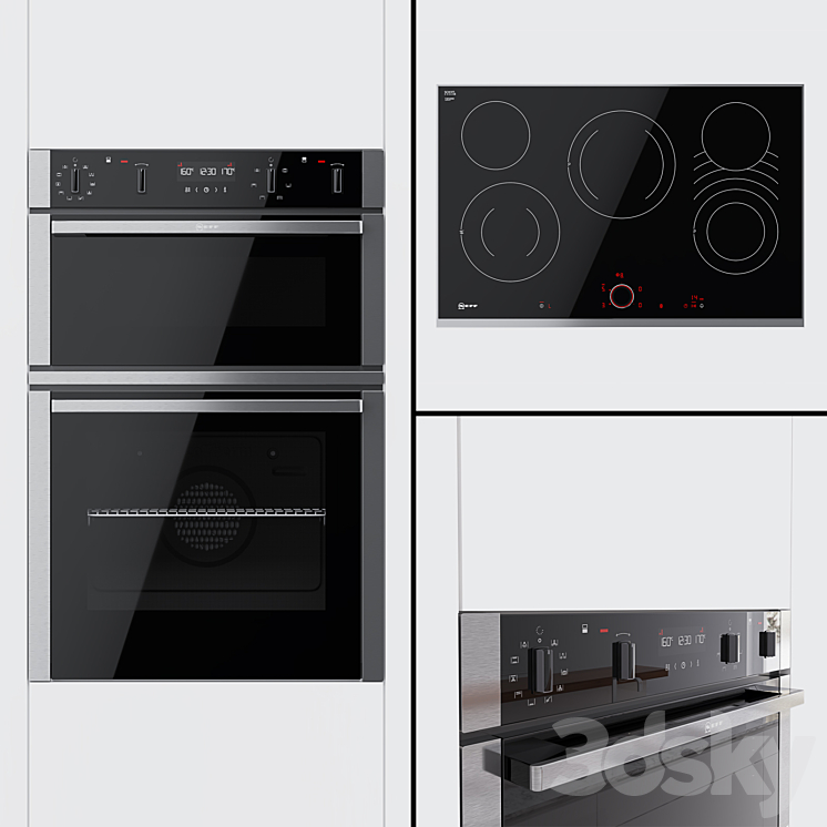 Neff U2acm7hn0b Dual Oven And T18ts28n0 Hob 3D Model 3DSKY Decor Helper