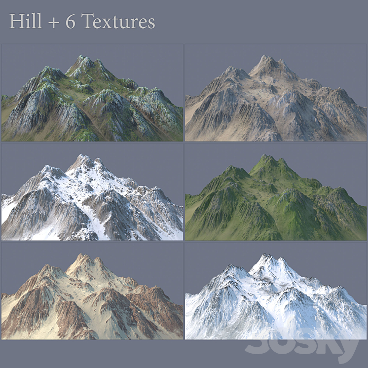 Hill (6 Textures) 3DS Max - thumbnail 1