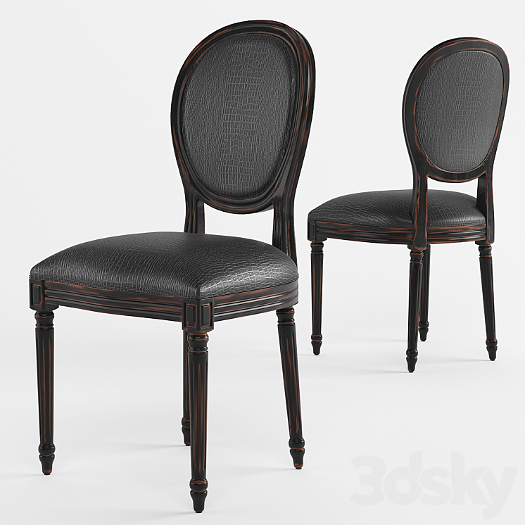 Dining chair French style LUIS 3DS Max - thumbnail 1