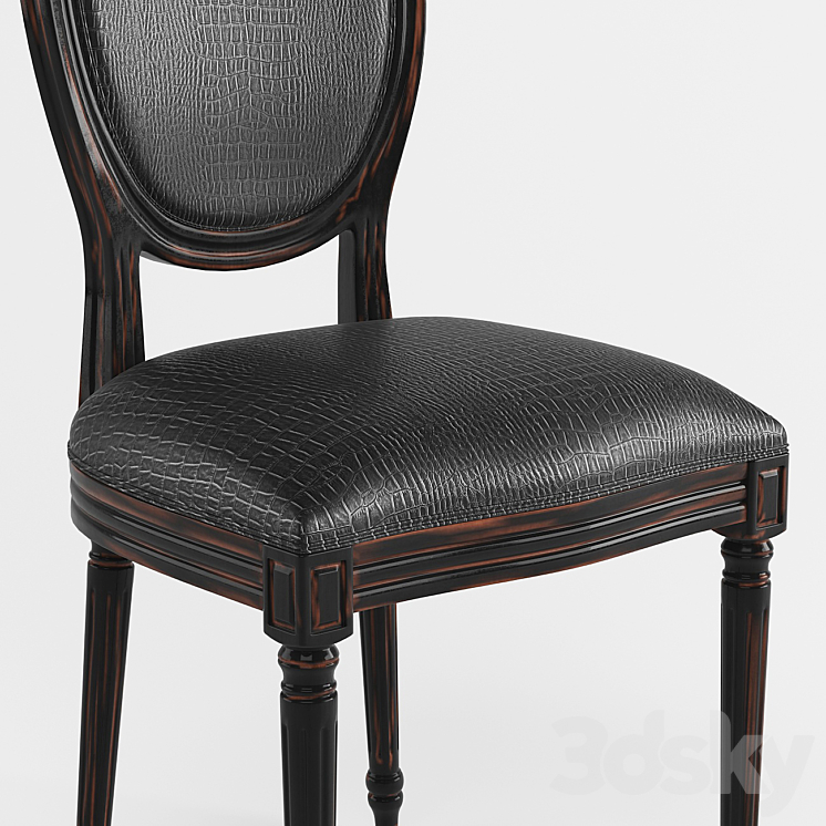Dining chair French style LUIS 3DS Max - thumbnail 2