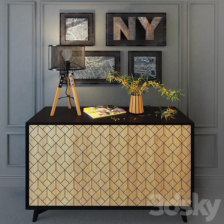Chest Norman pattern. Unikamoblar - Sideboard & Chest of drawer - 3D model