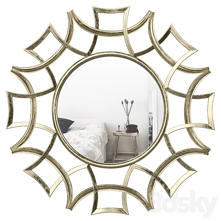 Brylee Traditional Sunburst Mirror WRLO6935 3DS Max - thumbnail 1