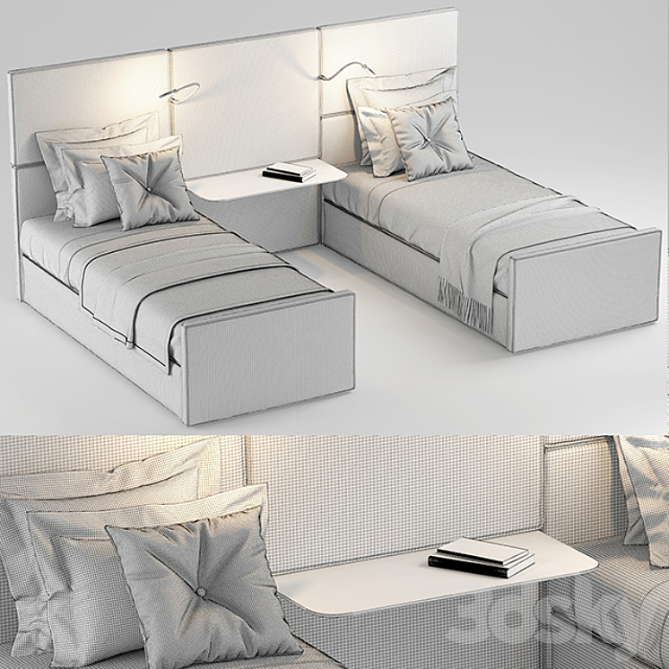 SINGLE BEDS 11 3DS Max - thumbnail 2