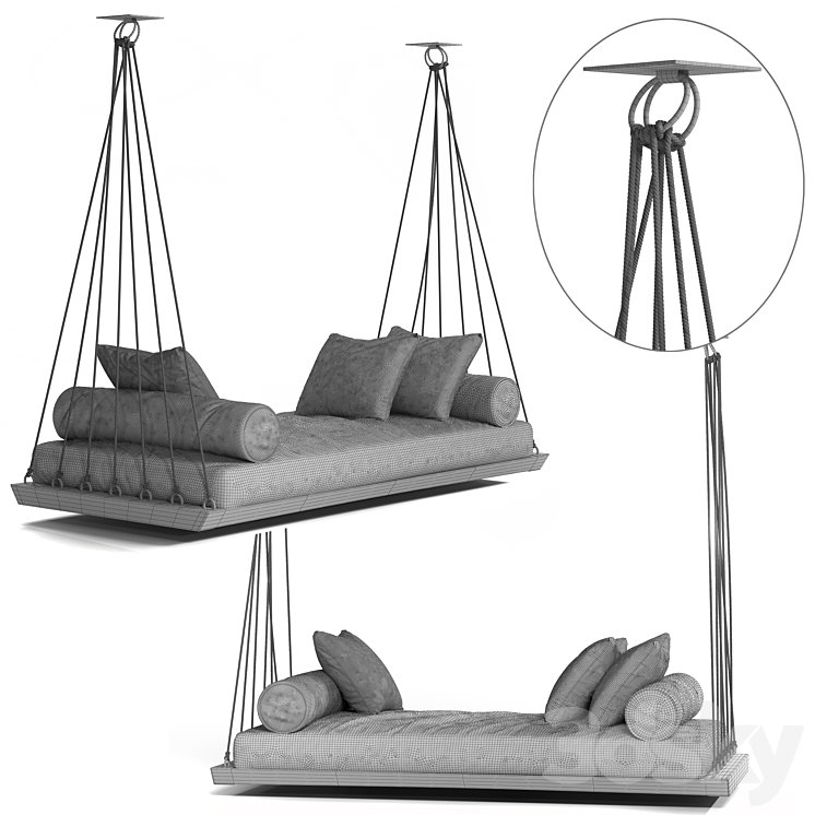 sofa on the ropes 3D Model