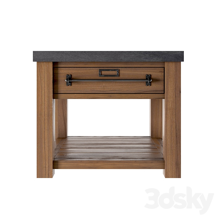 Bath Table Early 20th C. Zinctop Mercantile Table 3D model