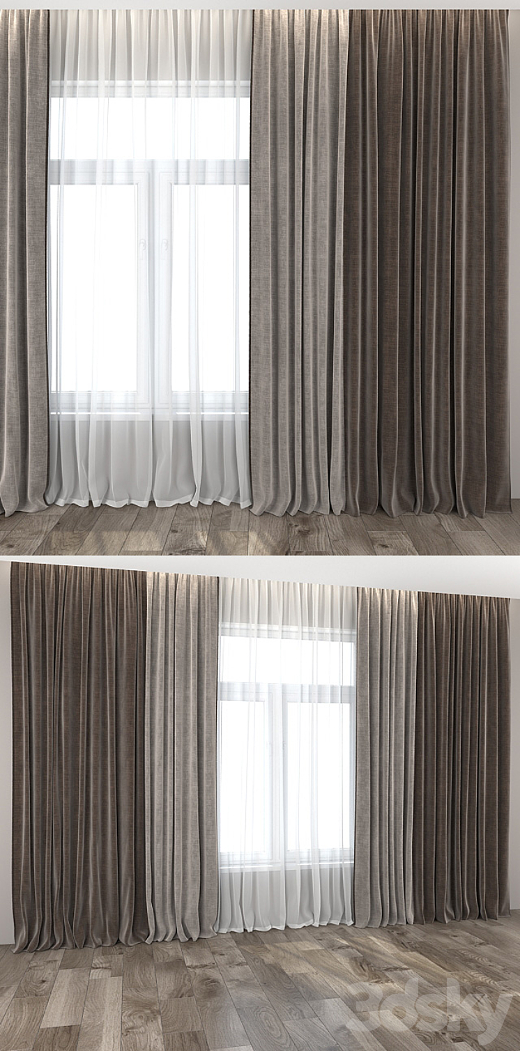 Curtains and tulle 14 3DS Max - thumbnail 2